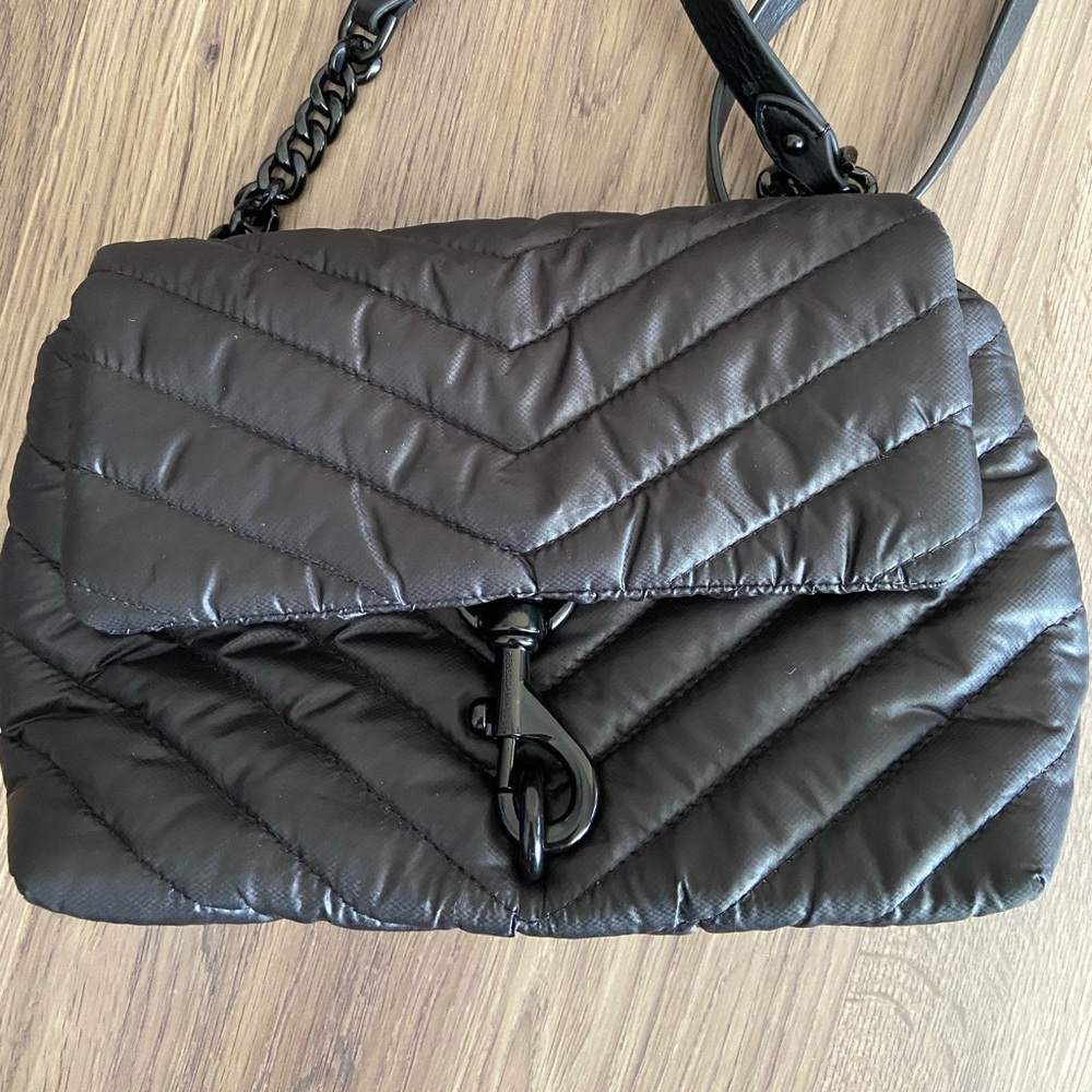 Rebecca Minkoff Black Quilted Chevron Flap Crossbody - Picture 2 of 16